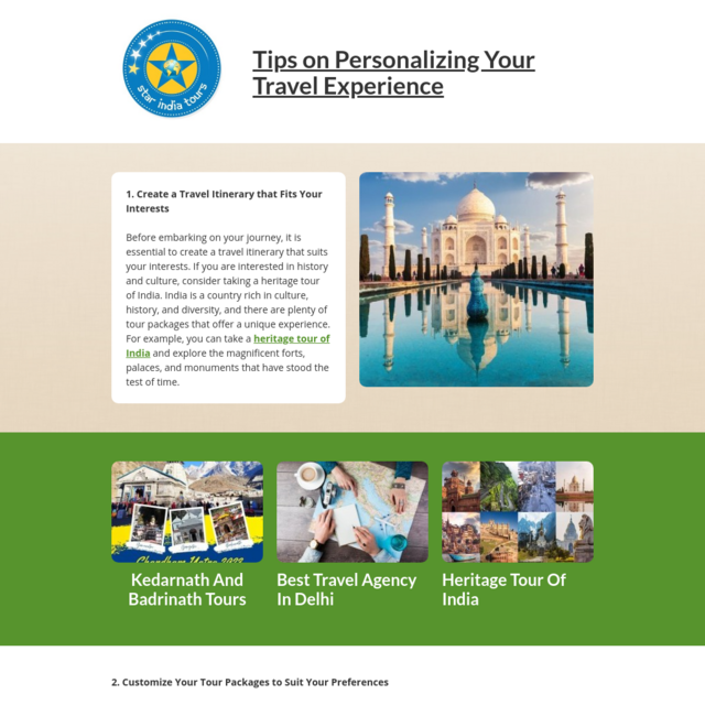 Tips on Personalizing Your Travel Experience