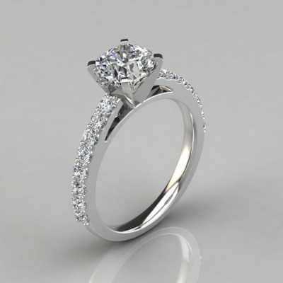 "Wide Band Cathedral Style Solitaire Moissanite Engagement Ring " Profile Picture