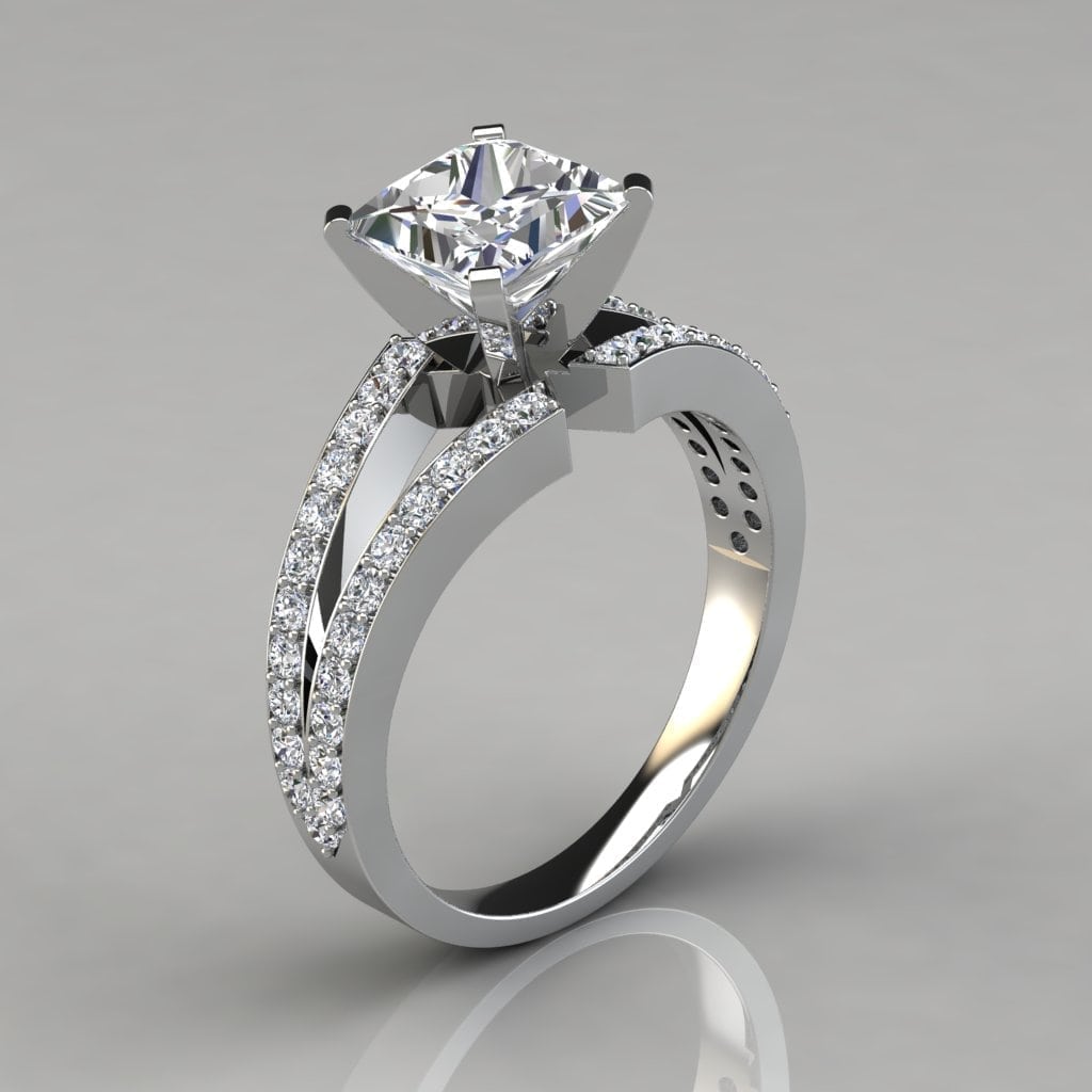 Best Split Shank Princess Cut Engagement Ring