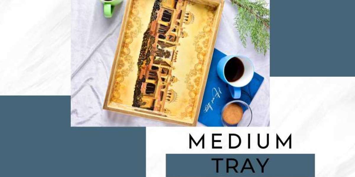 Get  Printed Medium Tray to serve coffee and tea at Luxehome