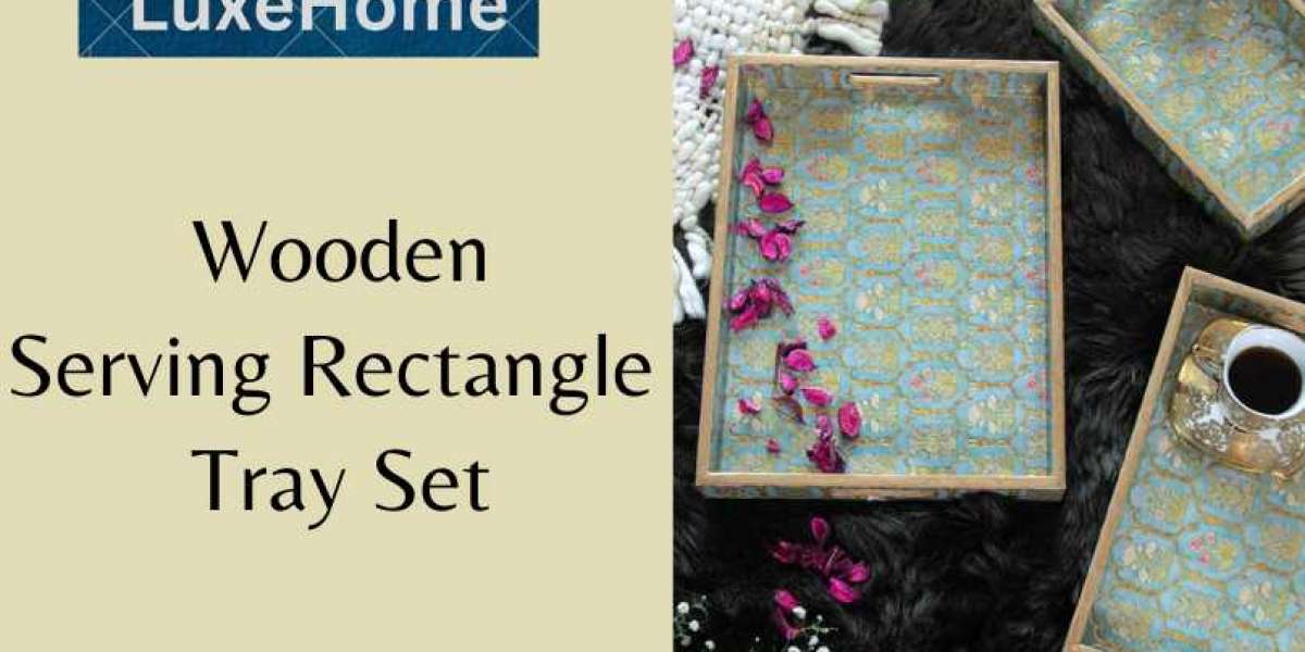 Purchase Wooden Rectangle Tray set Online at Wholesale Price