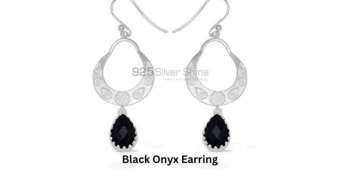 Buy Natural Black Onyx Earrings Online At Wholesale Price